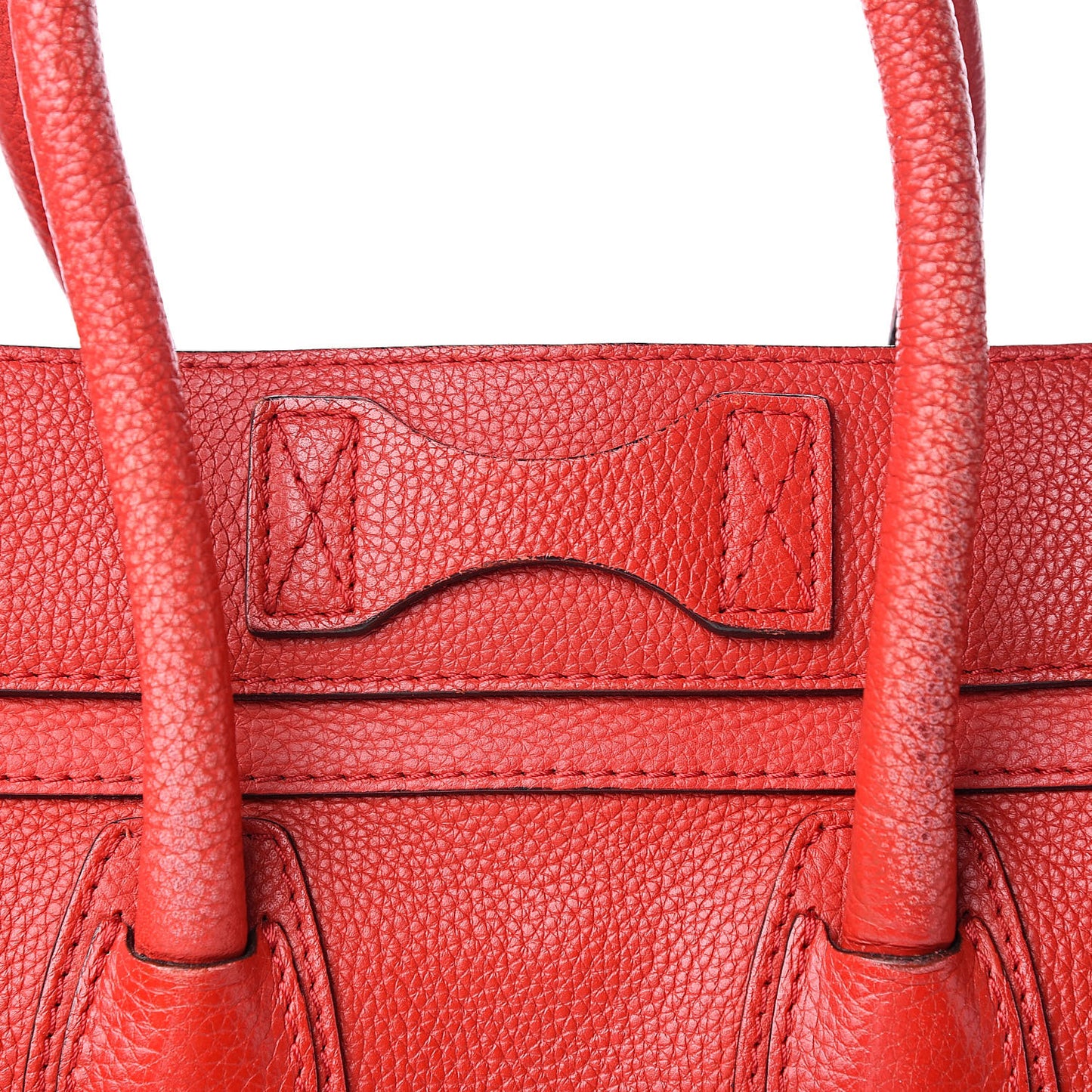 Drummed Calfskin Micro Luggage Red
