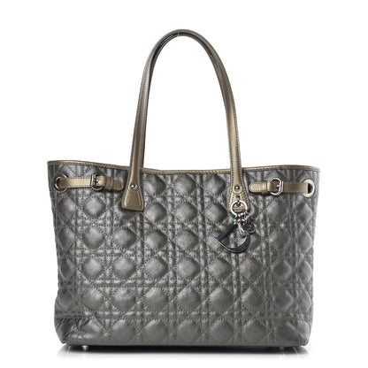 Christian Dior Coated Canvas Cannage Small Panarea Tote Grey 1 of 10
