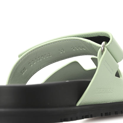 Hermes Epsom Womens Chypre Sandals 36.5 Vert Jade 9 of 10