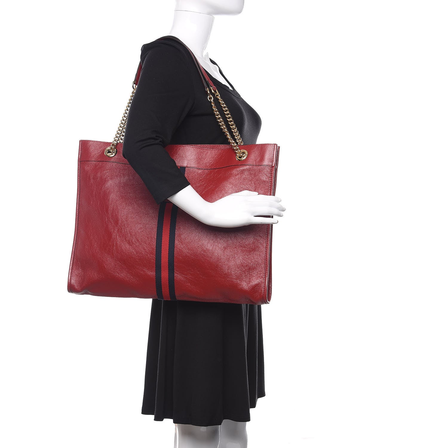 Gucci Calfskin Large Rajah Chain Tote Romantic Cherry 2 of 10