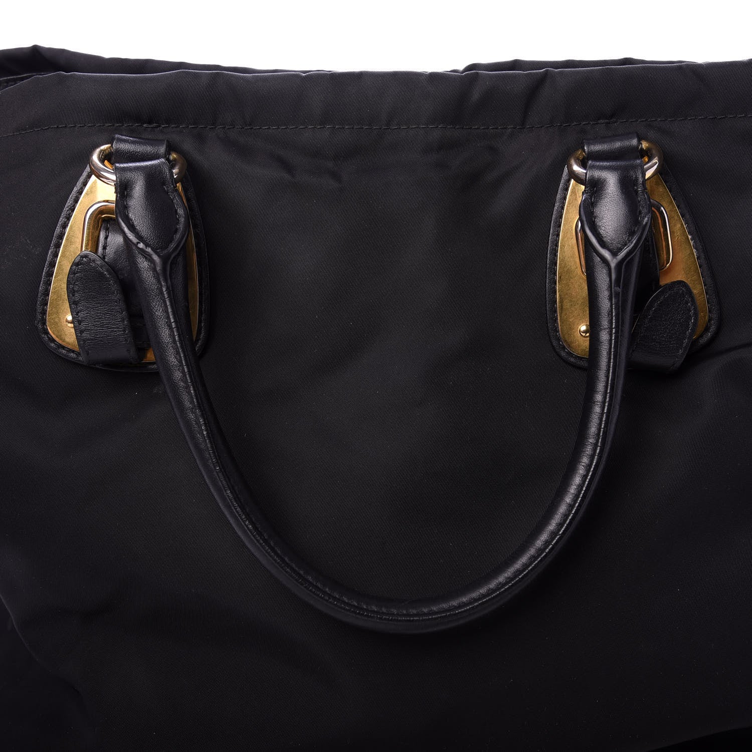 Prada Tessuto Nylon Soft Calf Tote Black 13 of 15