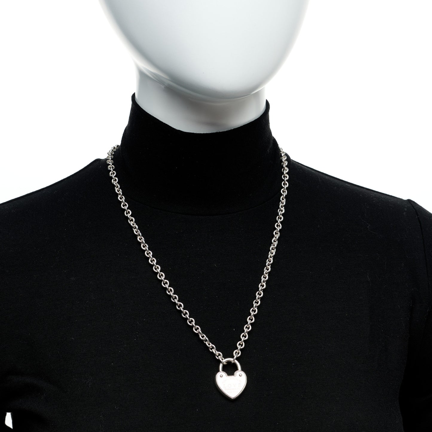 Sterling Silver Return To Tiffany Love Heart Lock Pendant Necklace