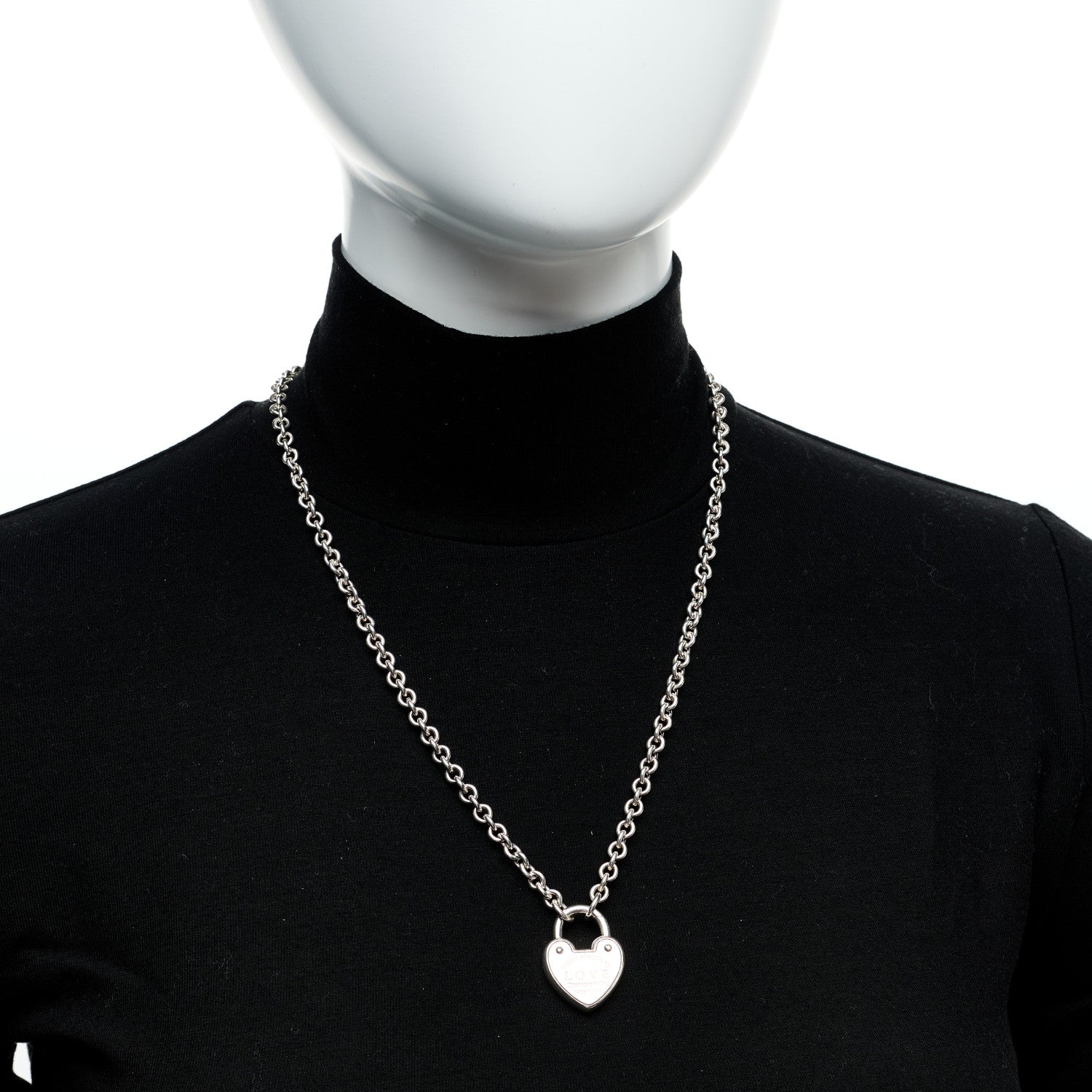 Tiffany Sterling Silver Return To Tiffany Love Heart Lock Pendant Necklace 2 of 5
