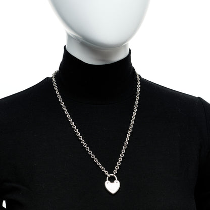 Tiffany Sterling Silver Return To Tiffany Love Heart Lock Pendant Necklace 2 of 5