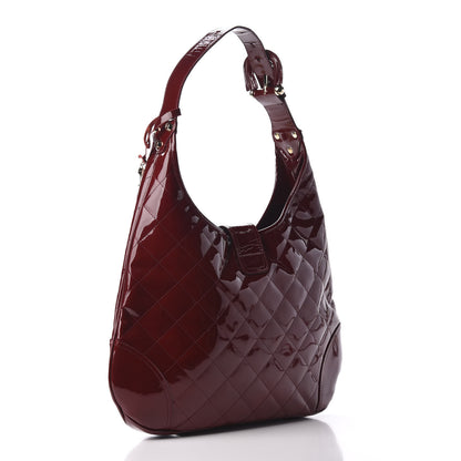 Burberry Patent Quilted Brook Hobo Red 3 of 9
