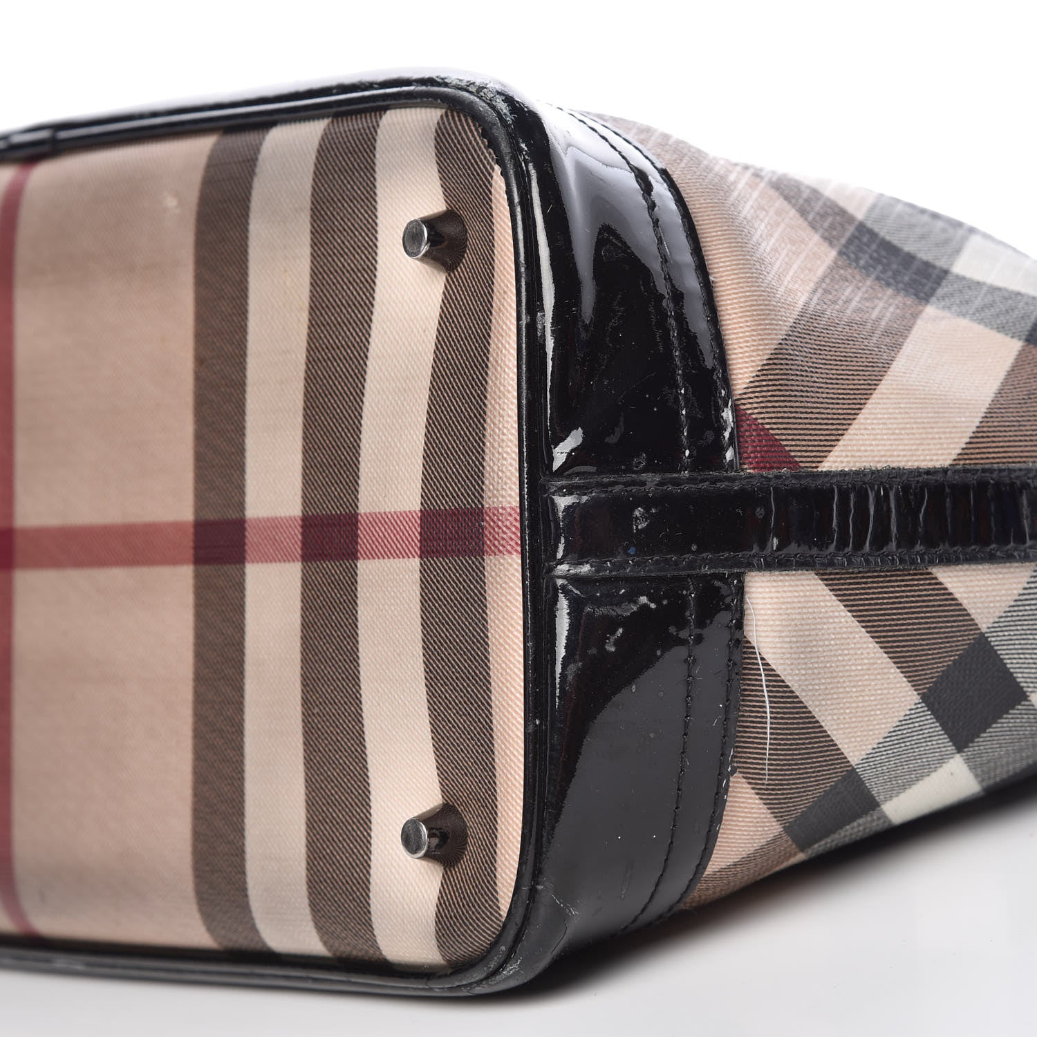 Burberry Patent Supernova Check Tote Black 17 of 30
