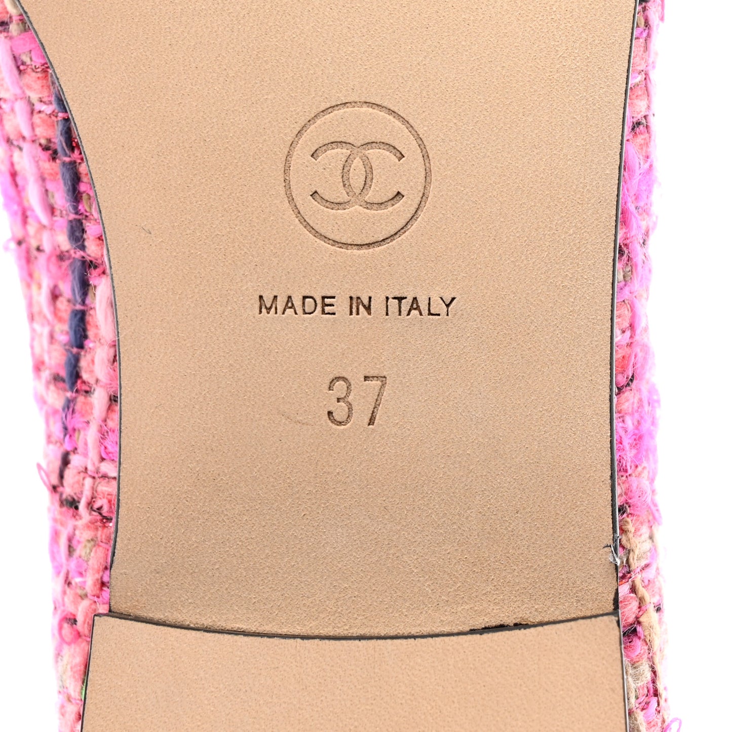Tweed Cap Toe Ballerina Flats 37 Pink Black