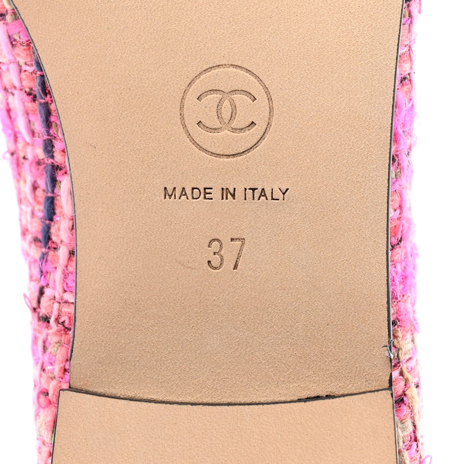 Chanel Tweed Cap Toe Ballerina Flats 37 Pink Black 8 of 9