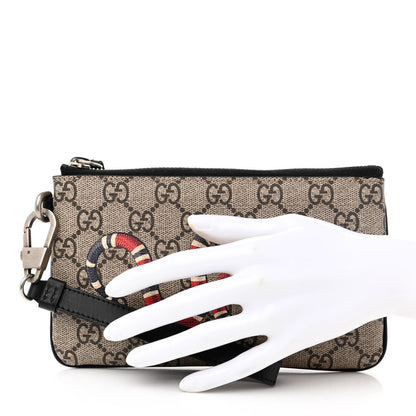 Gucci GG Supreme Monogram Kingsnake Zip Pouch Black 2 of 10