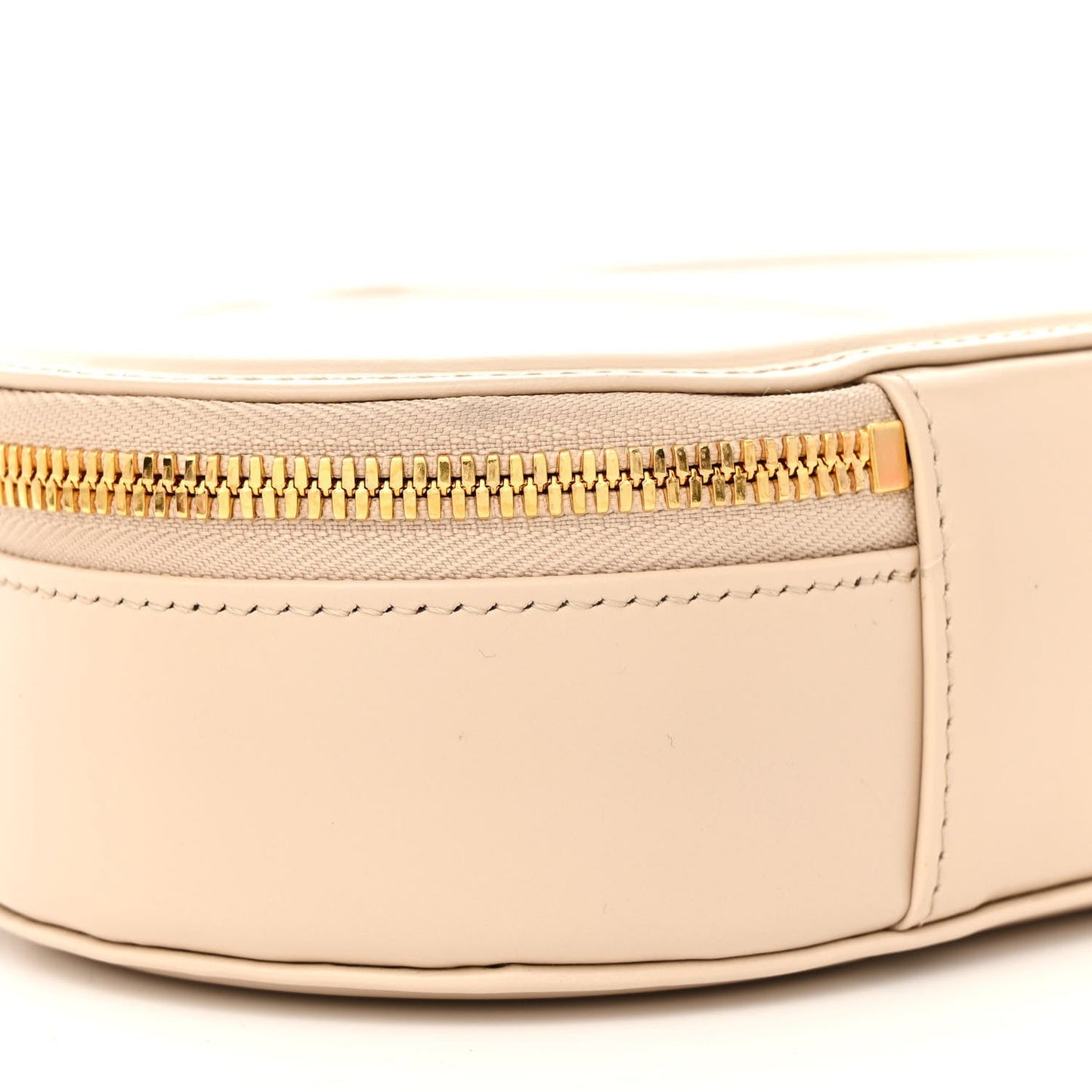 Calfskin CD Signature Oval Crossbody Camera Bag Caramel Beige