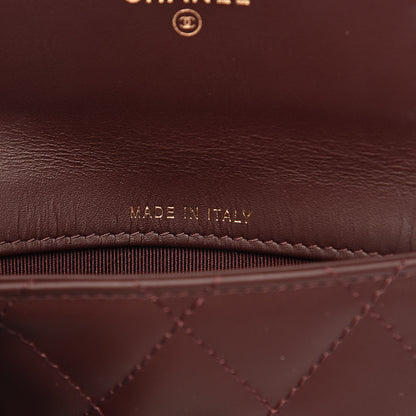 Chanel Lambskin Quilted Wallet On Removable Chain Insert Burgundy 7 of 8
