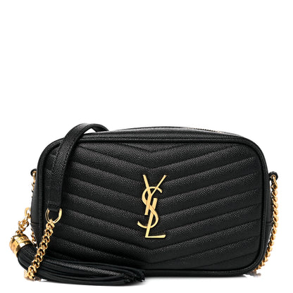 Saint Laurent Grain De Poudre Matelasse Monogram Mini Lou Camera Bag Black 1 of 13