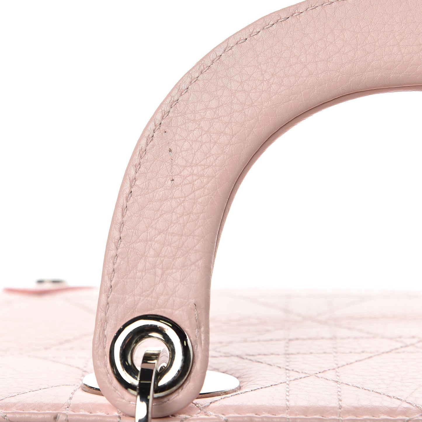 Calfskin Cannage Stitched Small East West Lady Dior Rose Clair