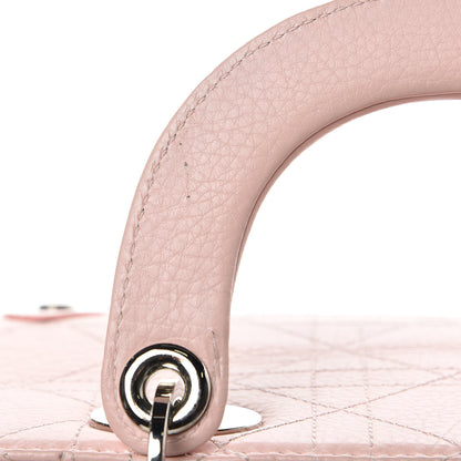 Christian Dior Calfskin Cannage Stitched Small East West Lady Dior Rose Clair 10 of 13