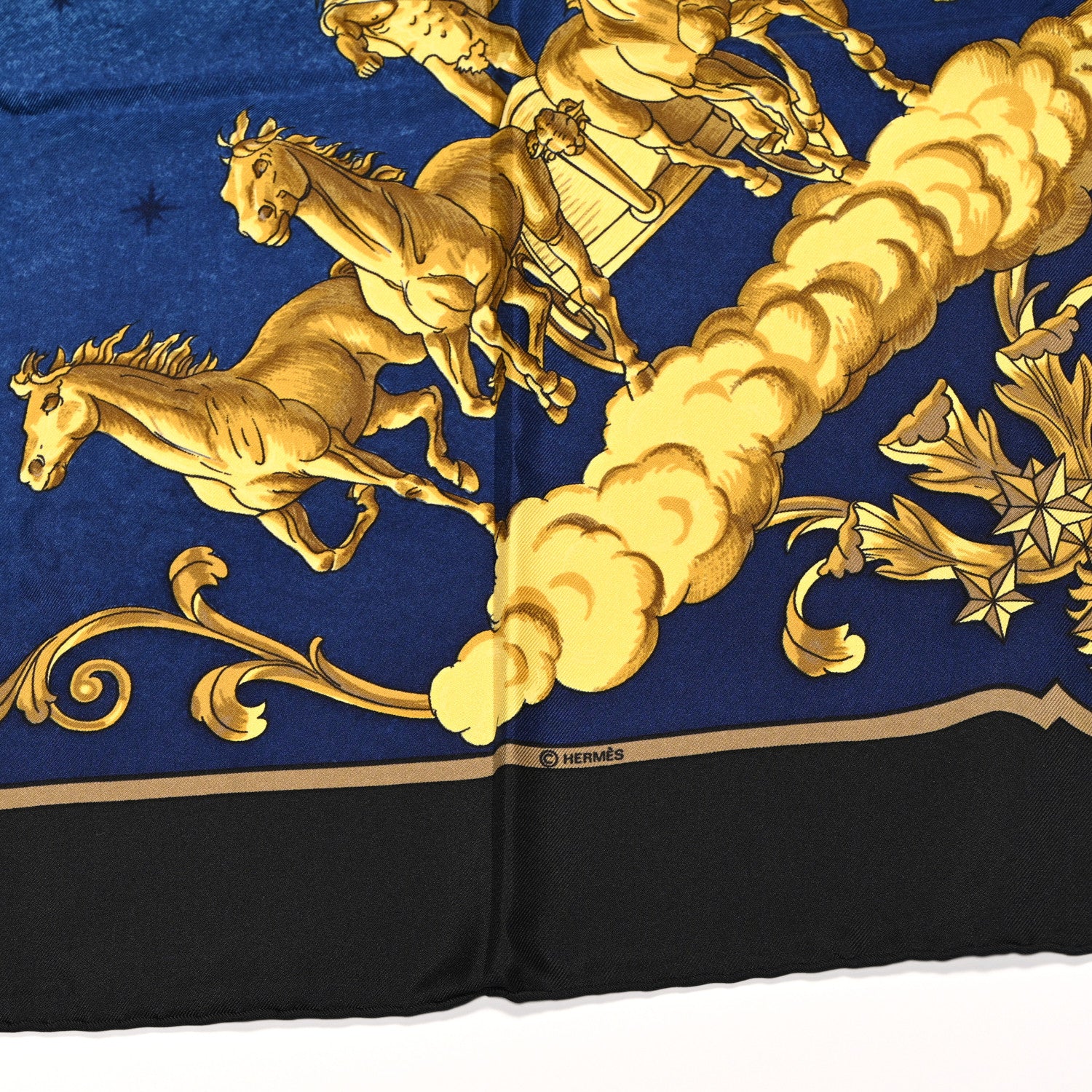 Hermes Silk Cosmos Scarf 90 Black 4 of 5