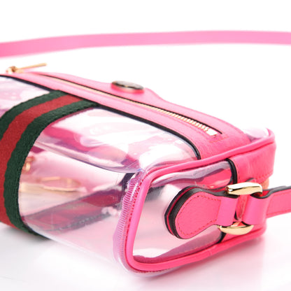 Gucci Vinyl Web Mini Ophidia Transparent Shoulder Bag Fluorescent Fuchsia 6 of 9