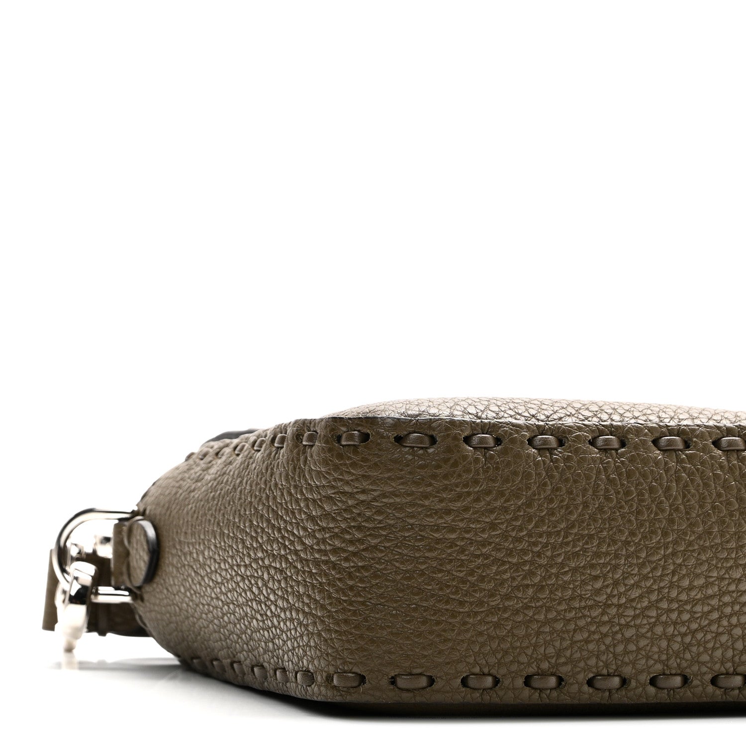 Fendi Cuoio Roma Sellerissima Nappa Sintetica Tape Stitch Baguette Wood 8 of 9