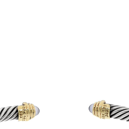 David Yurman Sterling Silver 14K Yellow Gold Moonstone 5mm Cable Classics Petite Color Bracelet 3 of 3