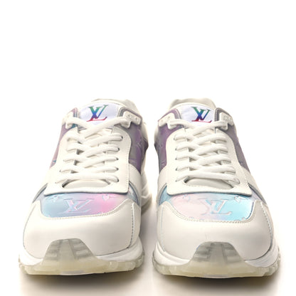 Louis Vuitton Iridescent Textile Monogram Calfskin Mens Run Away Sneakers 7 White 2 of 7