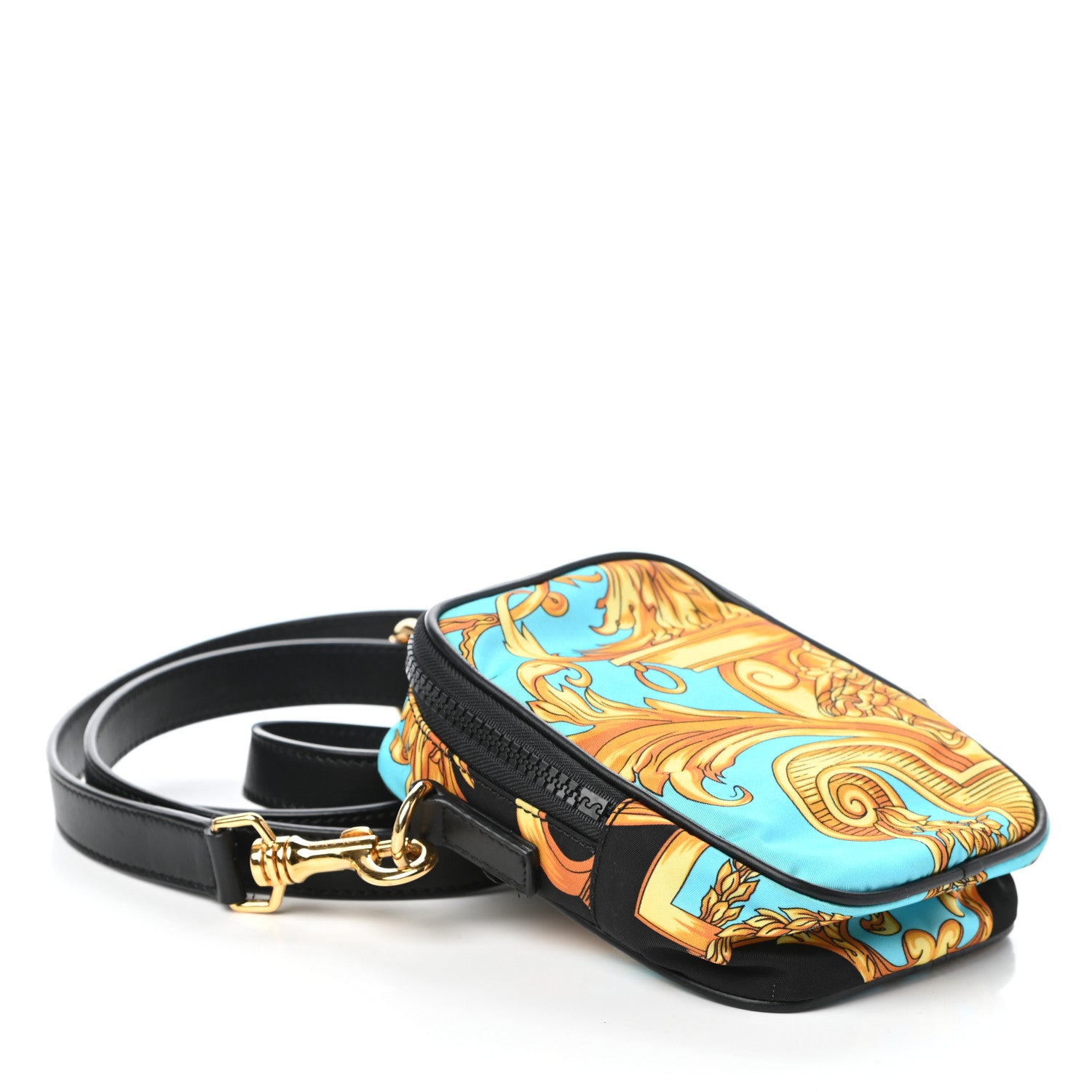 Versace Nylon Baroque Print Small Crossbody Bag Black 4 of 9