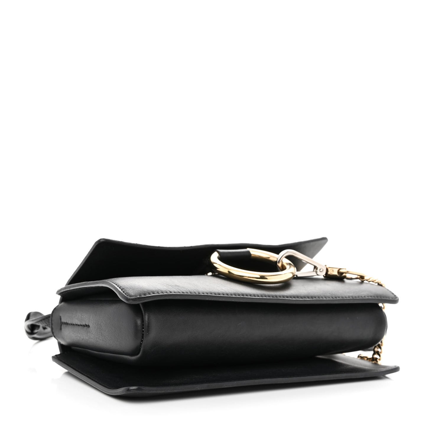 Suede Calfskin Small Faye Shoulder Bag Black