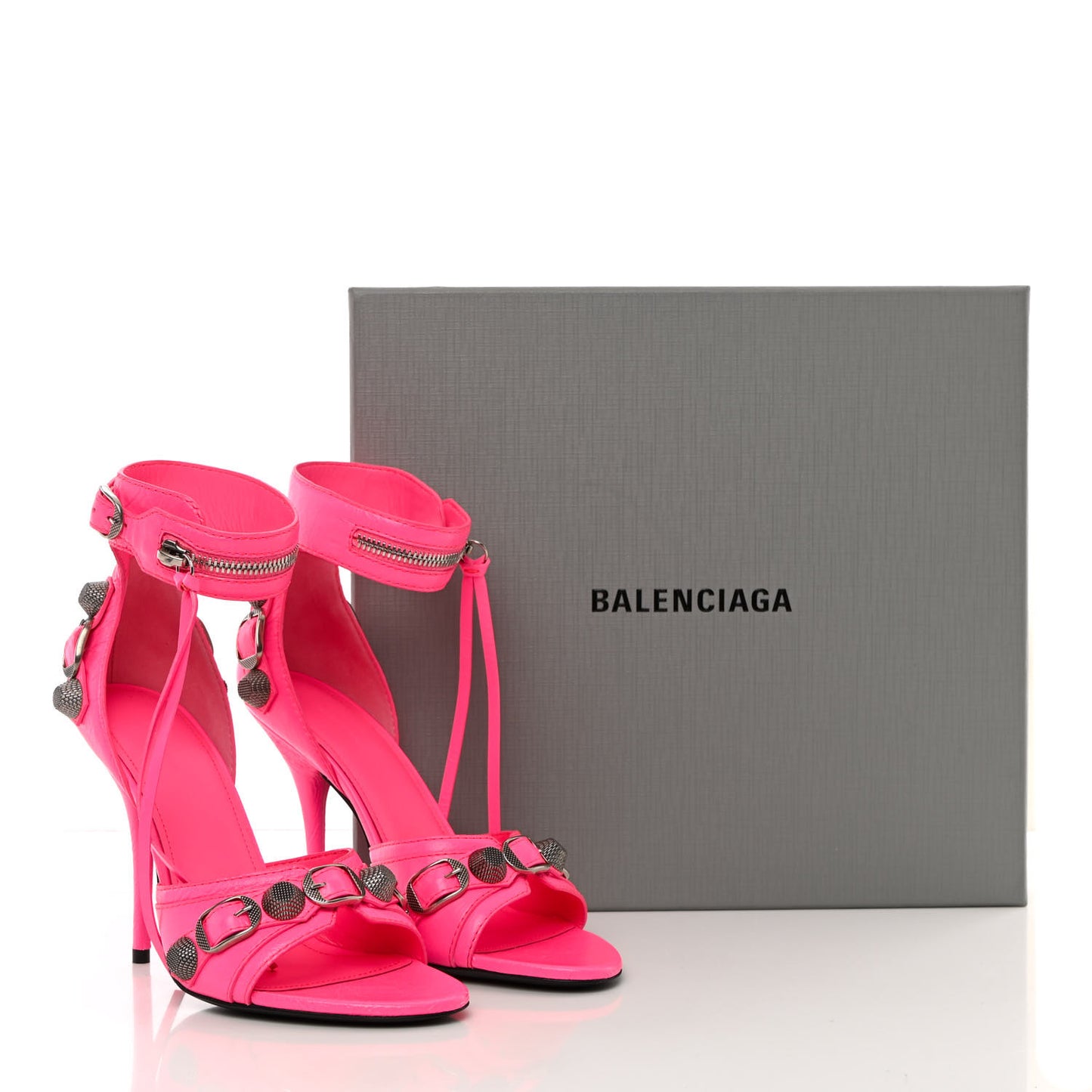 Agneau Arena Cagole 110mm Sandals 36.5 Fluo Pink