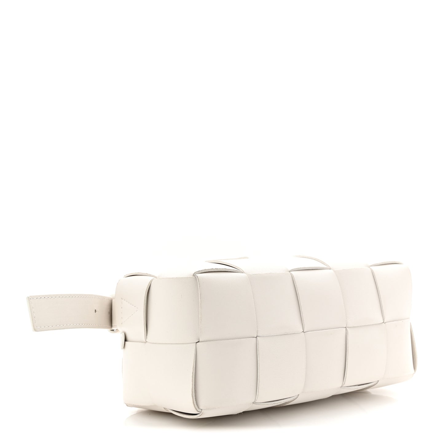 Lambskin Maxi Intrecciato Small Brick Cassette Bag White