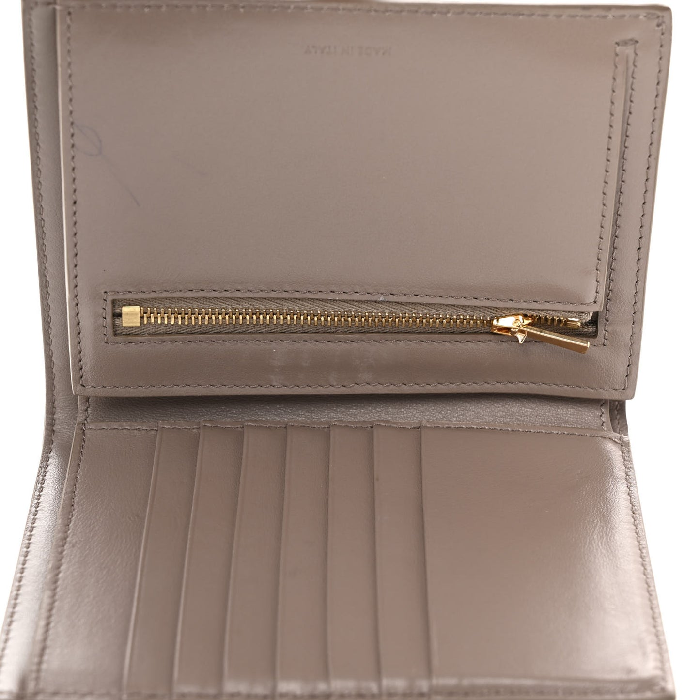 Grained Calfskin Medium Multifunction Strap Wallet Pebble