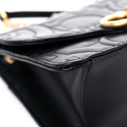 Salvatore Ferragamo Calfskin Quilted Gancini Flap Bag Black 7 of 12