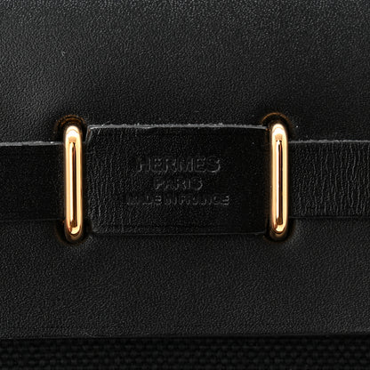 Hermes Military Toile Vache Hunter Herbag Zip Retourne 20 Black 6 of 11