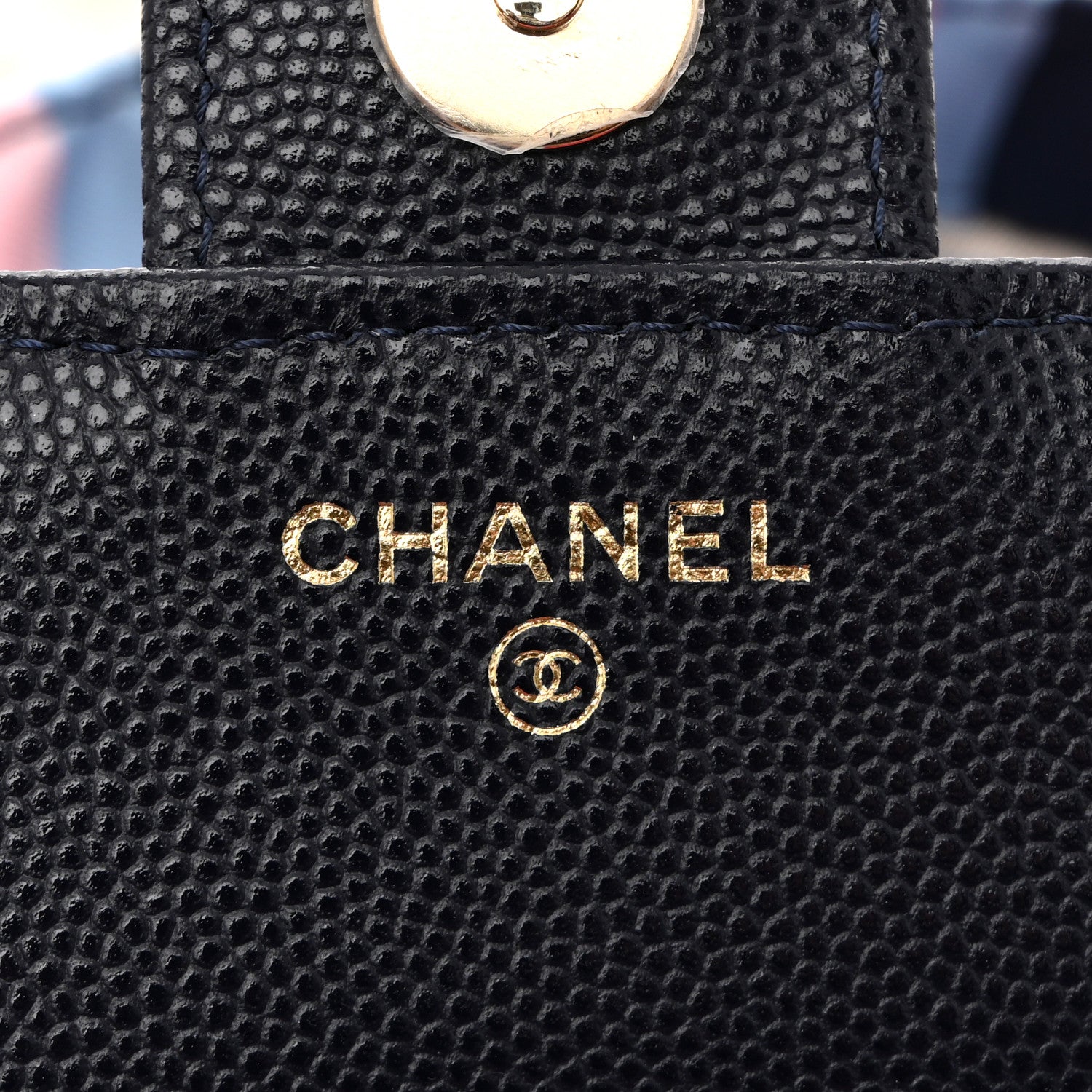 Chanel Caviar Fabric Quilted Foldable Tote With Chain Navy Multicolor 6 of 12