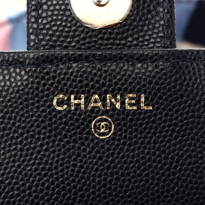 Chanel Caviar Fabric Quilted Foldable Tote With Chain Navy Multicolor 6 of 12