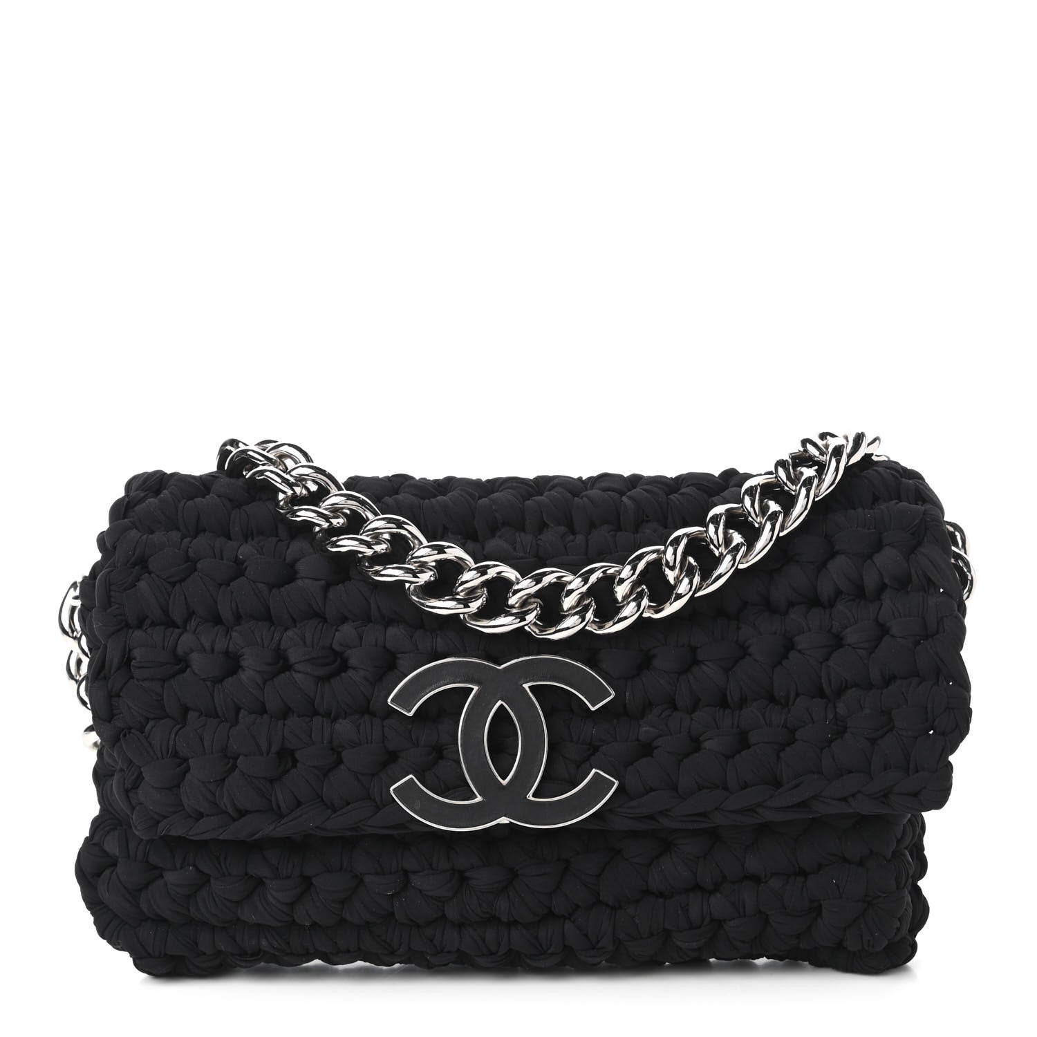 Chanel Crochet Fancy Single Flap Black 1 of 11