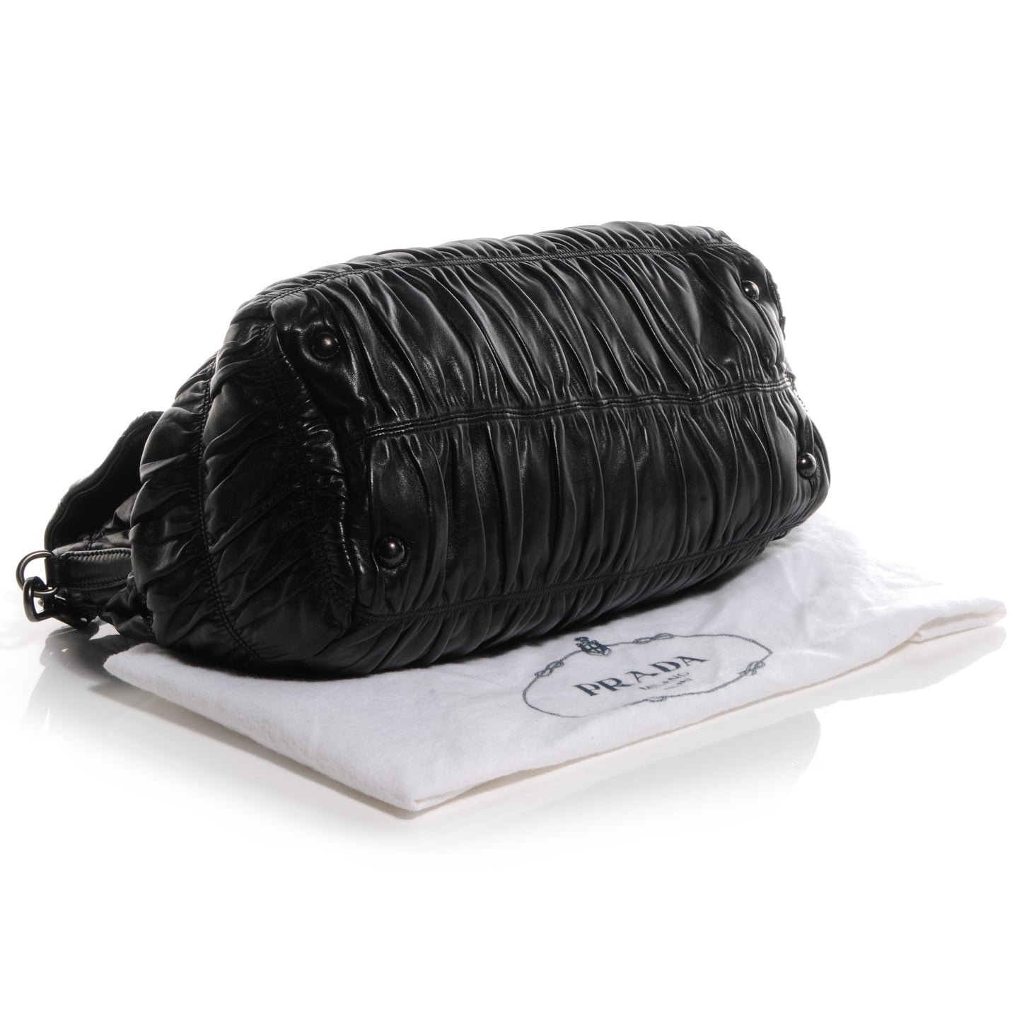Nappa Gaufre Flap Bag Black