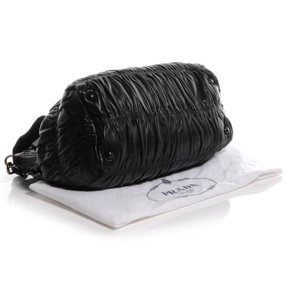 Prada Nappa Gaufre Flap Bag Black 4 of 11