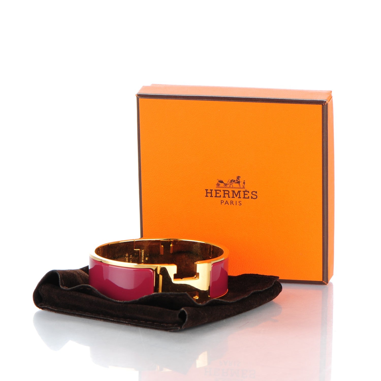 Hermes Enamel Wide Clic Clac H Bracelet GM Bourgogne 6 of 6