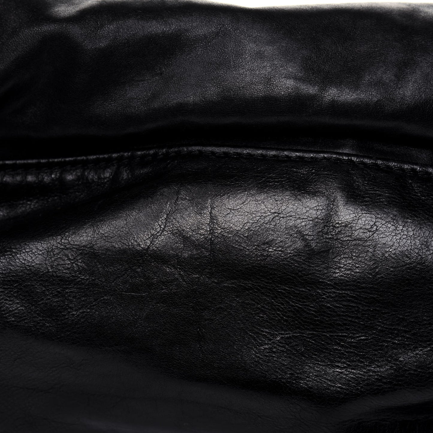 Calfskin Large Rock and Chain Flap Black