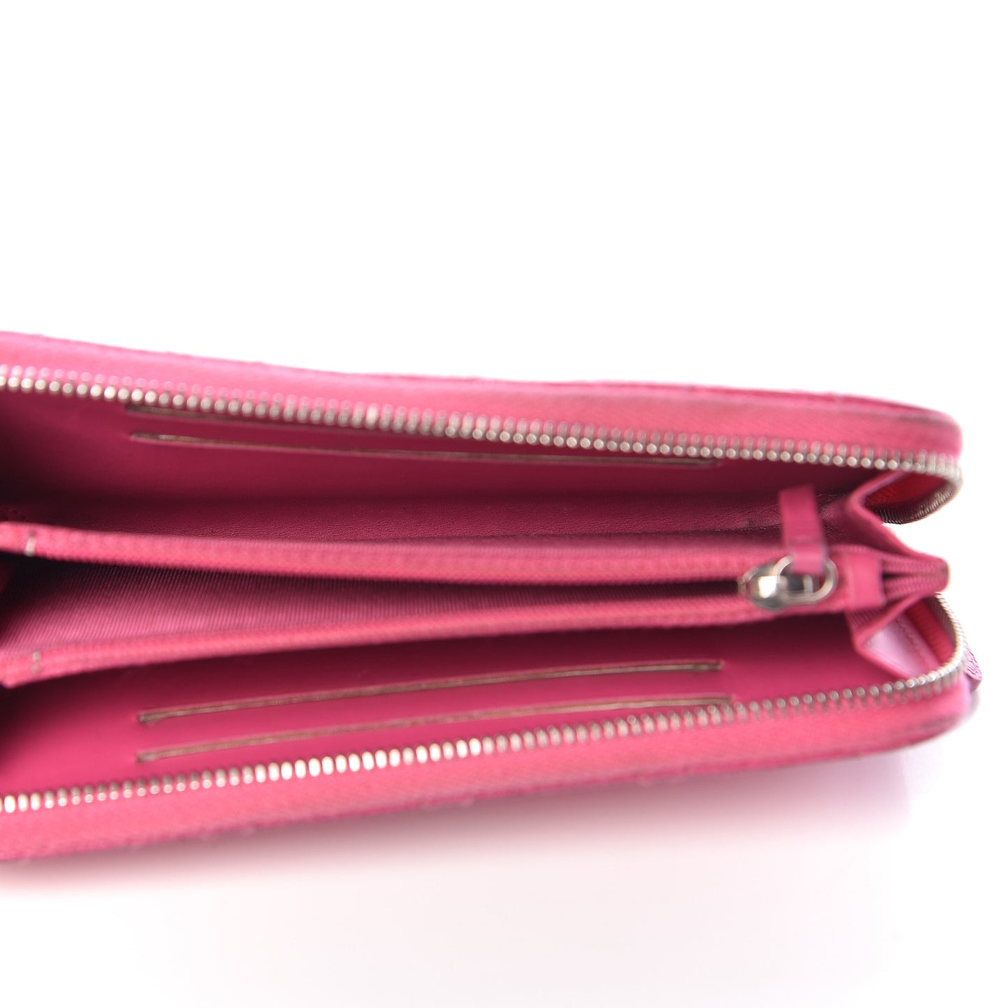 Caviar Quilted Small Zip Around Wallet Pink