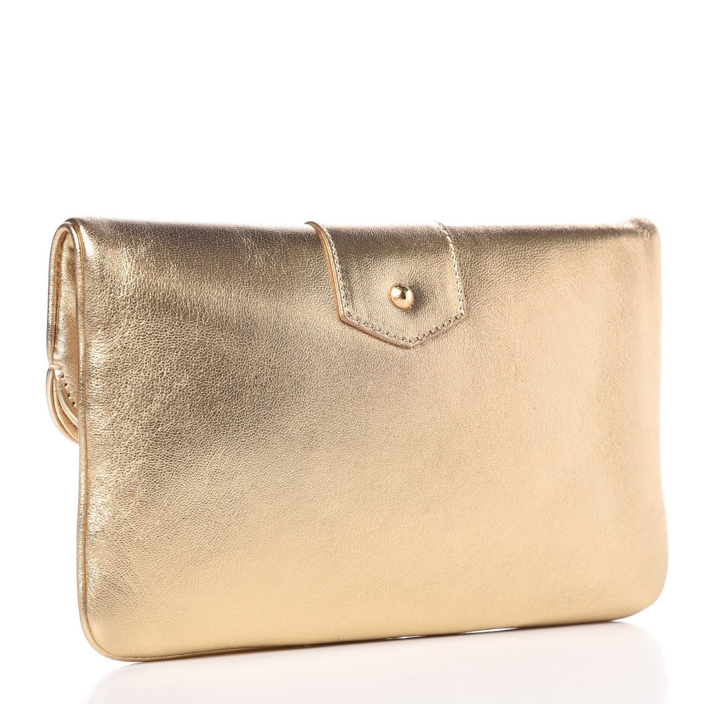 Metallic Lambskin SC Slim Clutch Gold