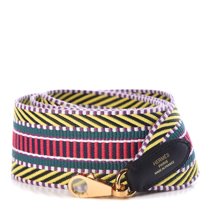 Hermes Toile Swift 50mm Sangle Cavale Shoulder Strap Multicolor Black 1 of 3