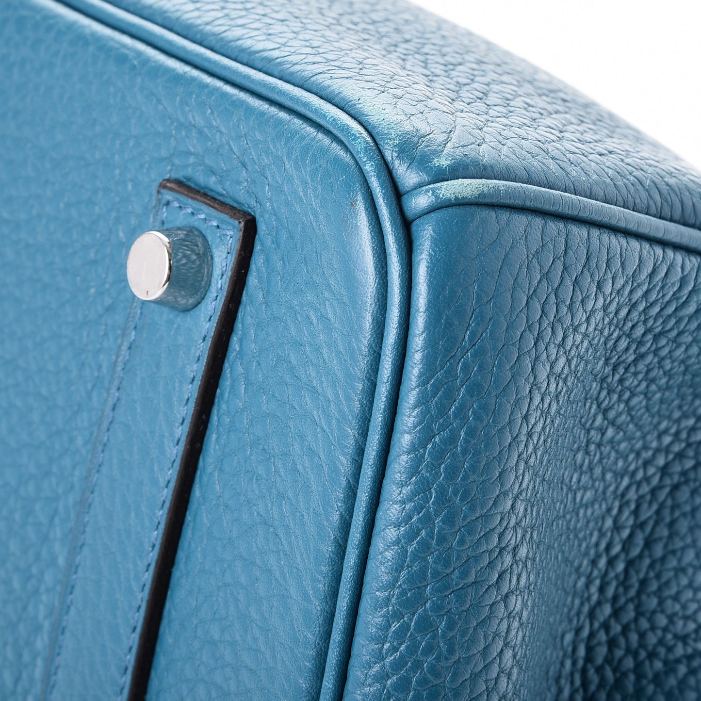 Taurillon Clemence Birkin 35 Bleu Izmir