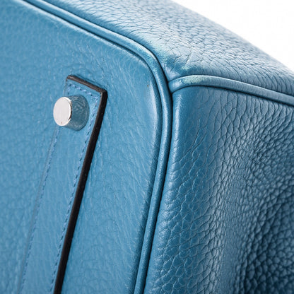 Hermes Taurillon Clemence Birkin 35 Bleu Izmir 39 of 42