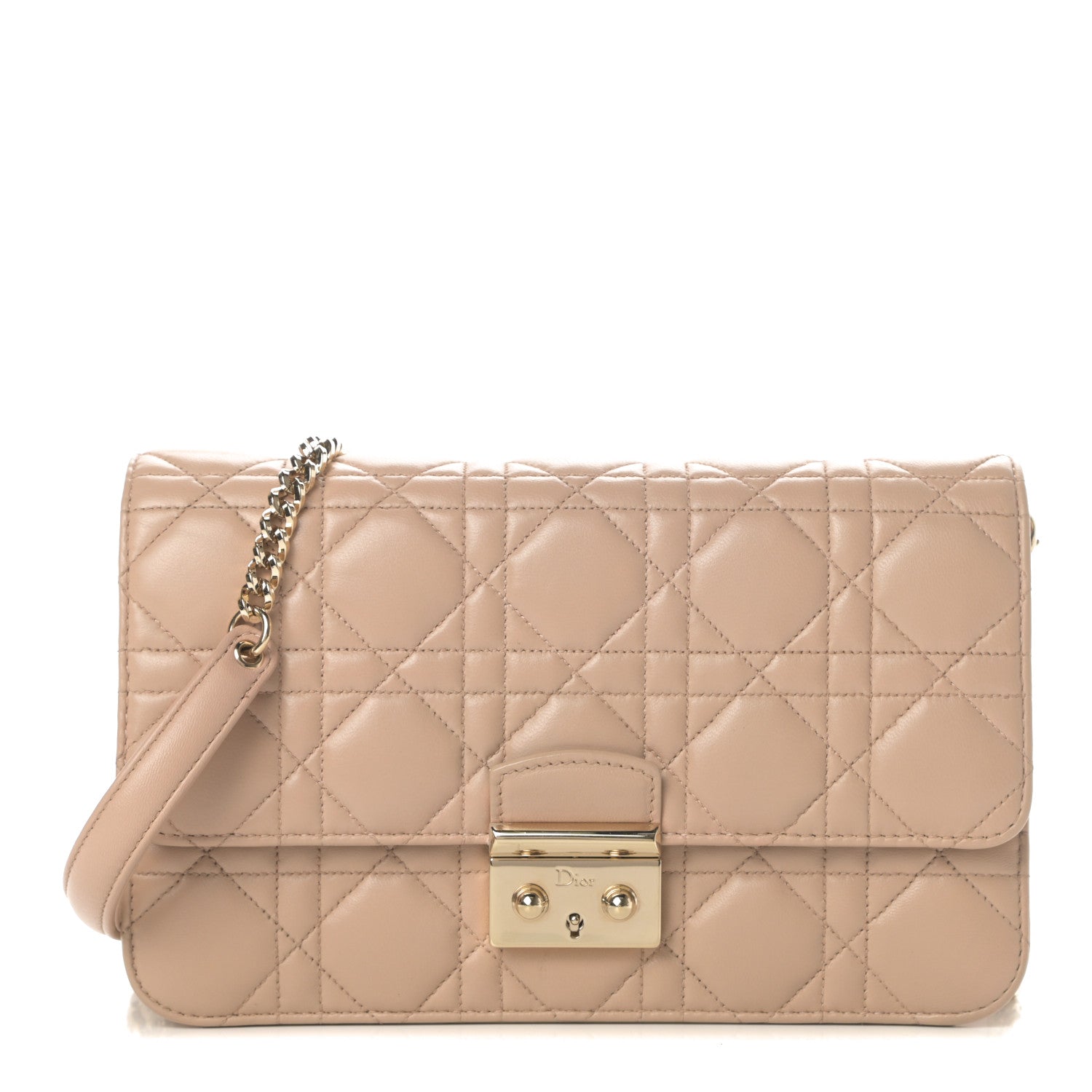 Christian Dior Lambskin Cannage Miss Dior Promenade Pouch Beige 1 of 14