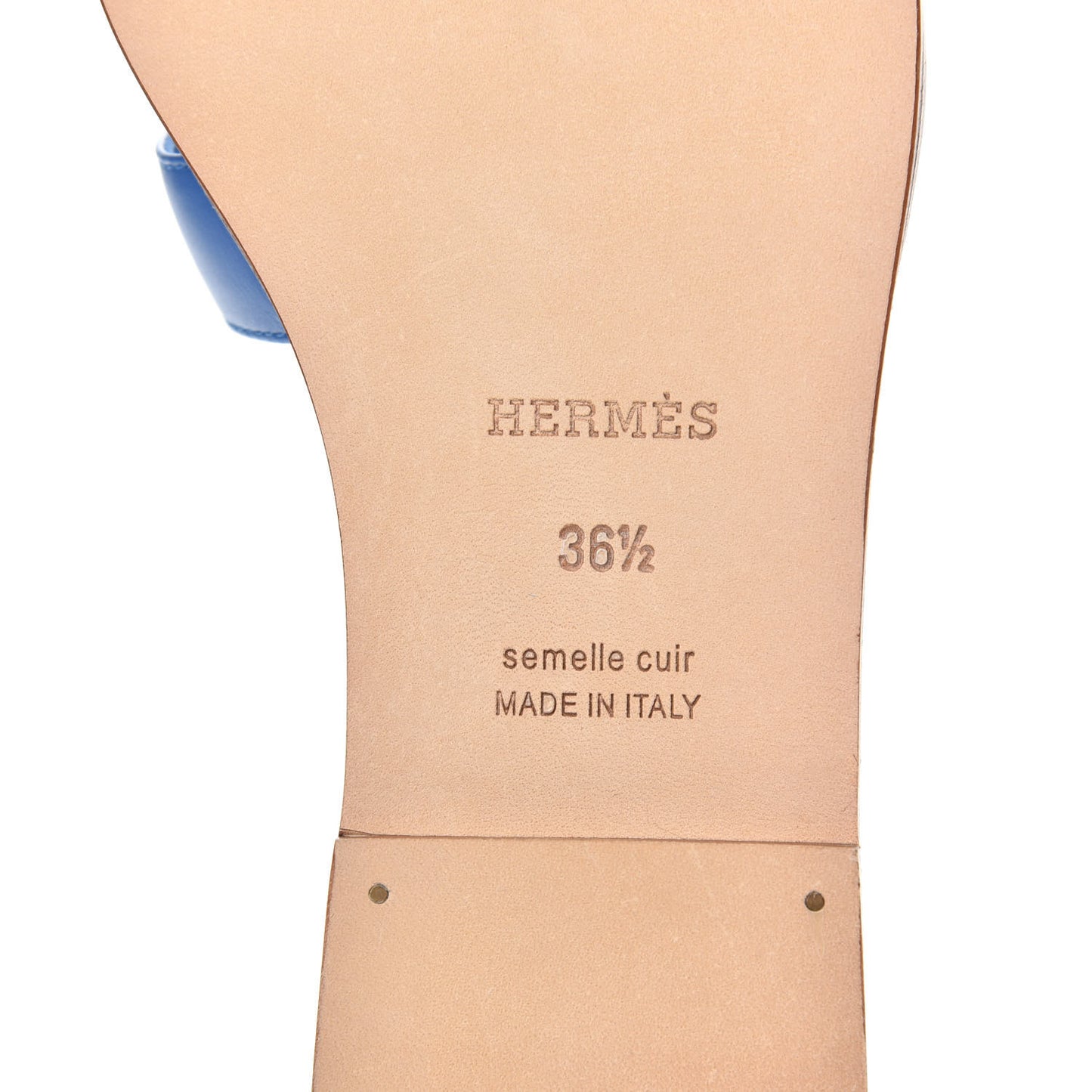 Calfskin Oran Sandals 36.5 Bleu Zanzibar