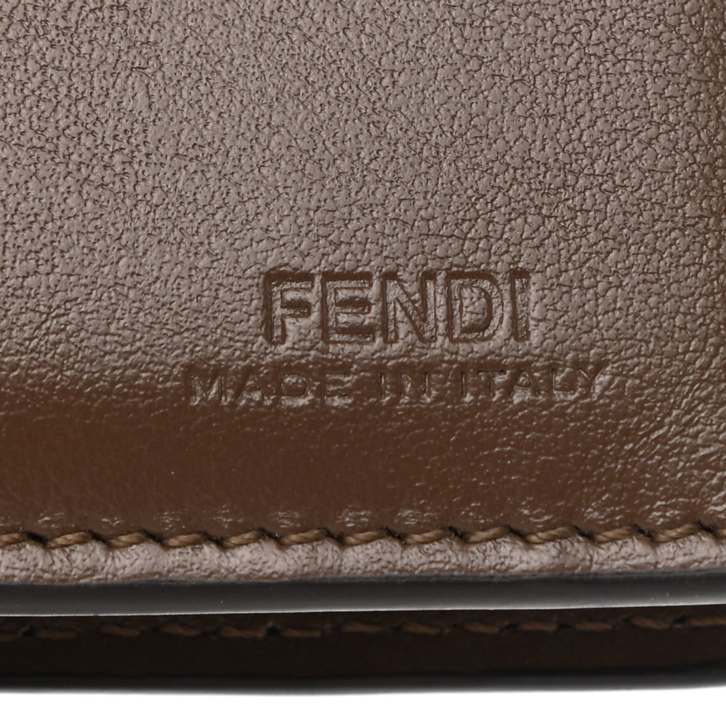 Vitello Soft F is Fendi Bi-Color FF 1974 Embossed Compact Wallet Maya Black