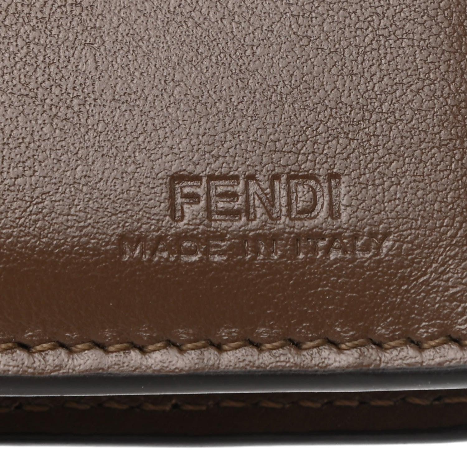 Fendi Vitello Soft F is Fendi Bi-Color FF 1974 Embossed Compact Wallet Maya Black 7 of 9