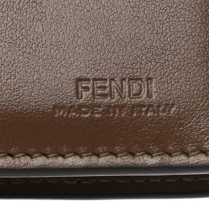 Fendi Vitello Soft F is Fendi Bi-Color FF 1974 Embossed Compact Wallet Maya Black 7 of 9