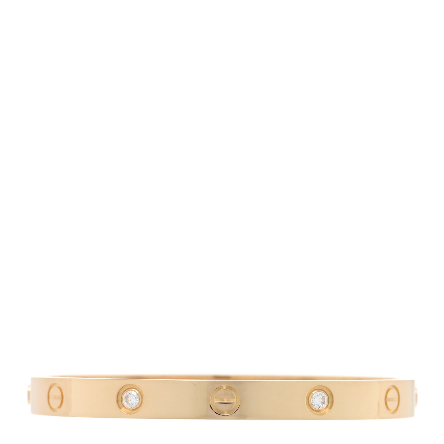 18K Yellow Gold 4 Diamond LOVE Bracelet 17