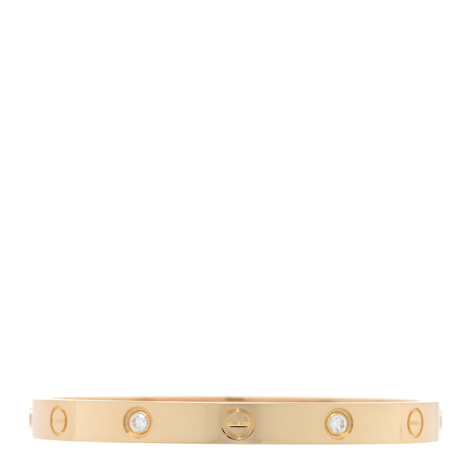 Cartier 18K Yellow Gold 4 Diamond LOVE Bracelet 17 2 of 7