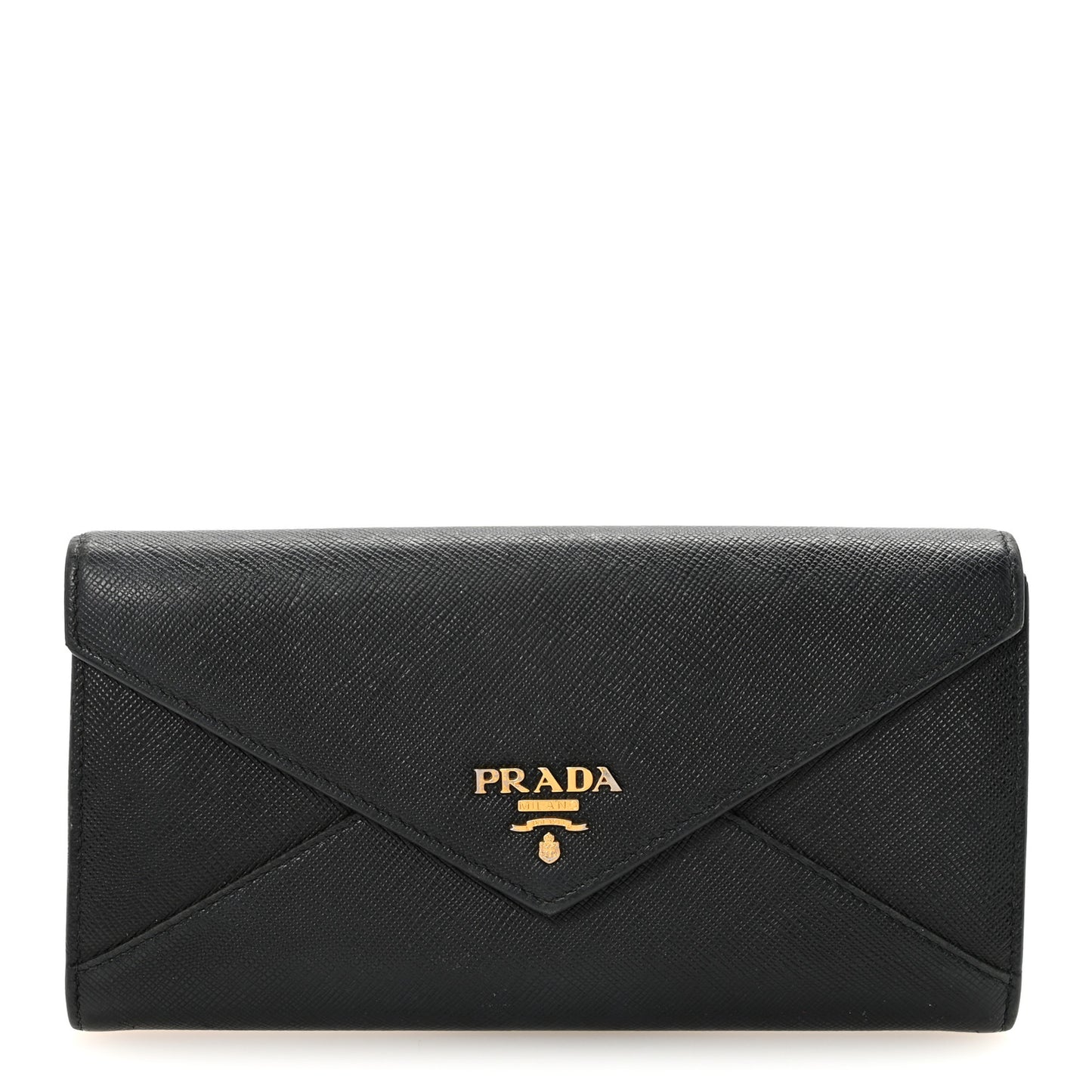 Saffiano Metal Envelope Wallet Black